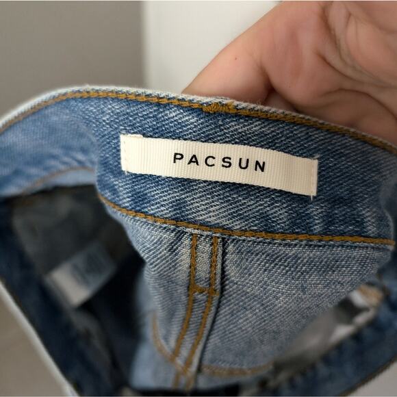 PacSun Light Blue Ripped Vintage High Waisted Denim Shorts - Picture 8 of 10